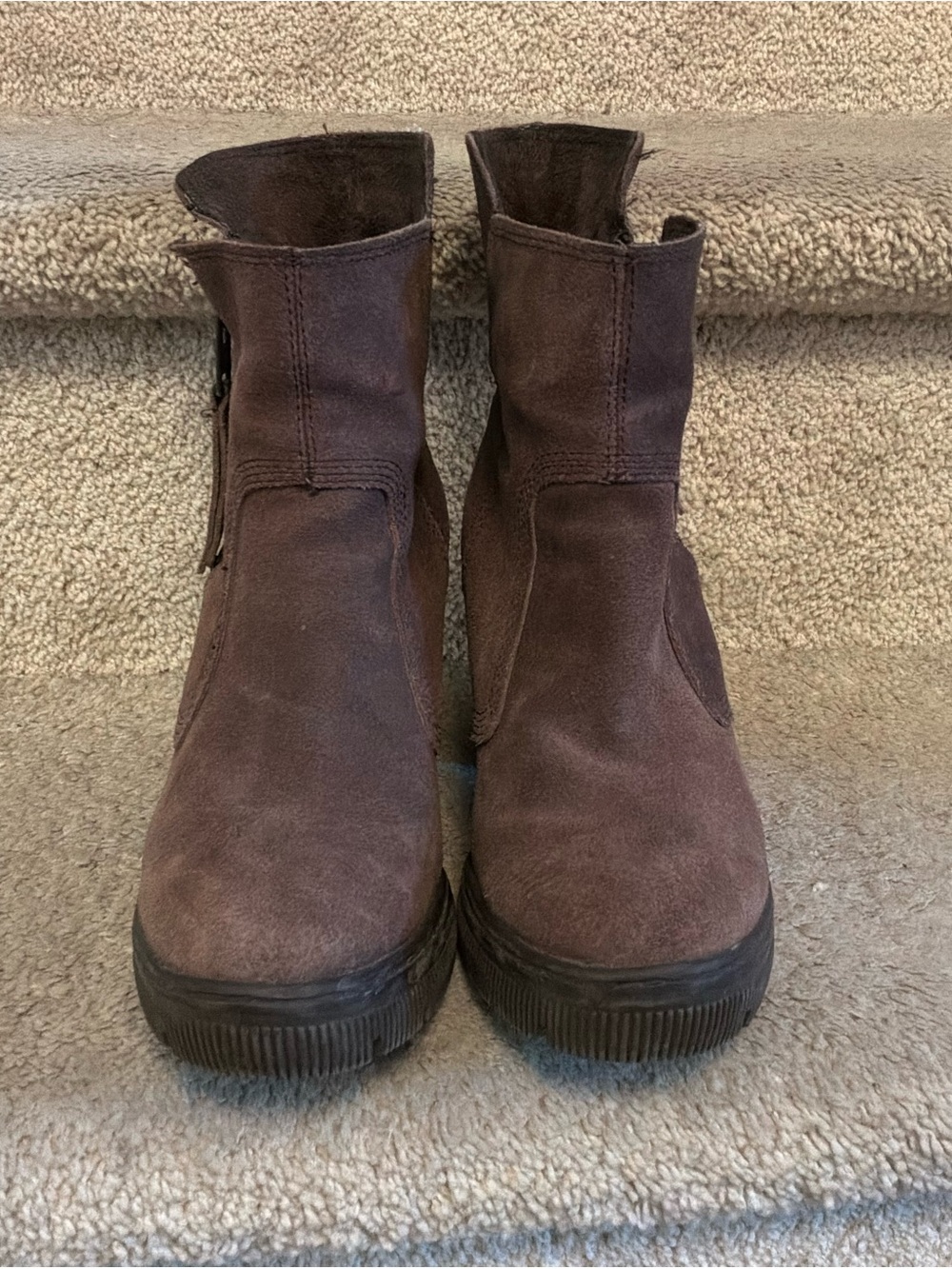 Caterpillar Brown Suede Winter Ankle Boots with Side Zip